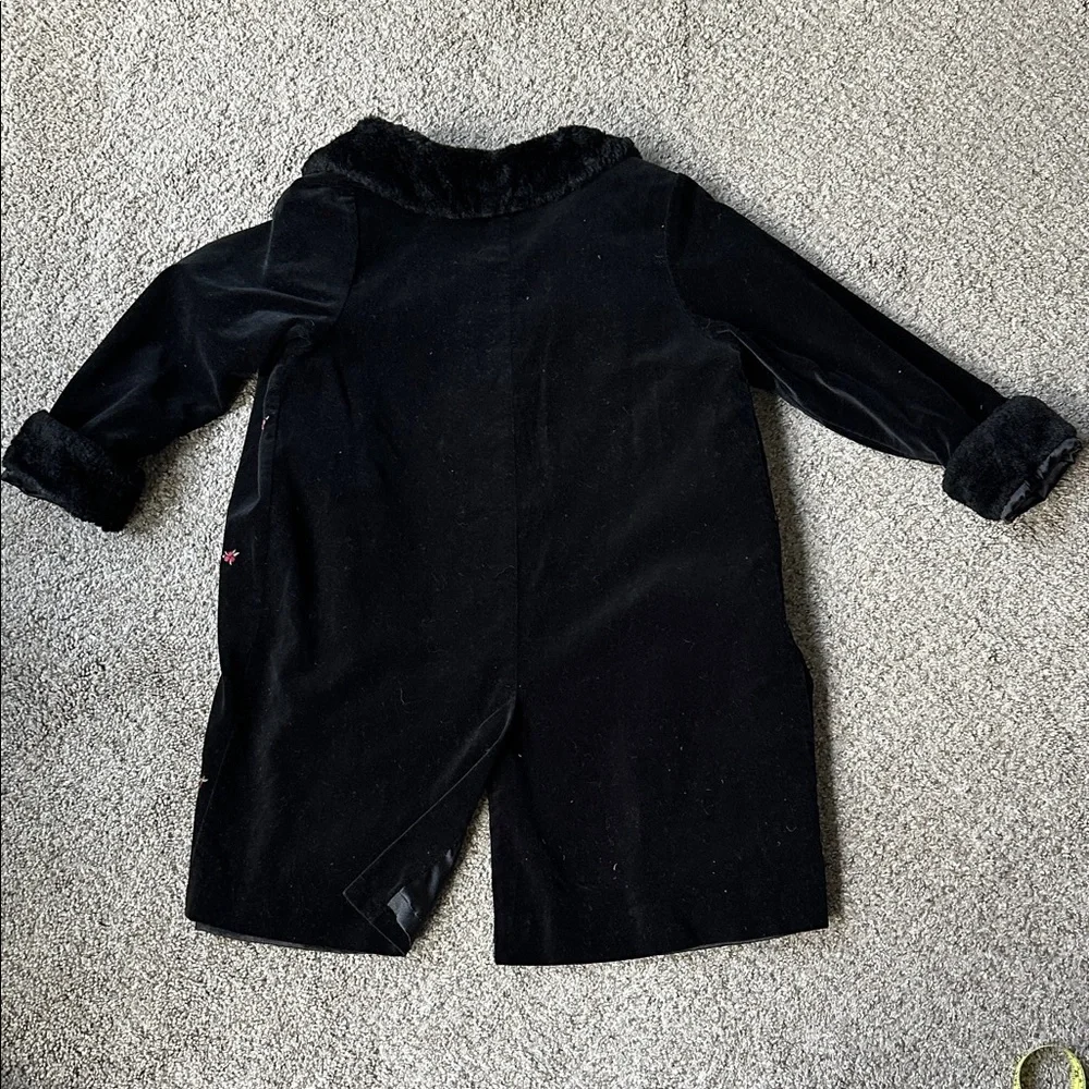 Gymboree Velvet Coat with Faux fur trim and embroidery‎